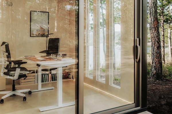 Sliding doors help create a more open and airy space.