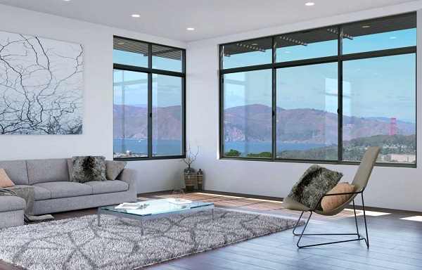 Aluminum glass windows create a more open and spacious living environment
