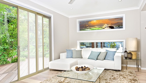 Sliding doors help opening up the living space