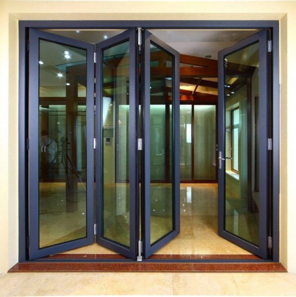 Model 2: Sliding folding door with black aluminum frame brings a strong and elegant beauty